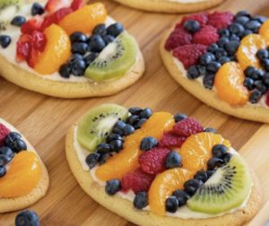 Colorful and Sweet Easter Egg Fruit Pizzas 