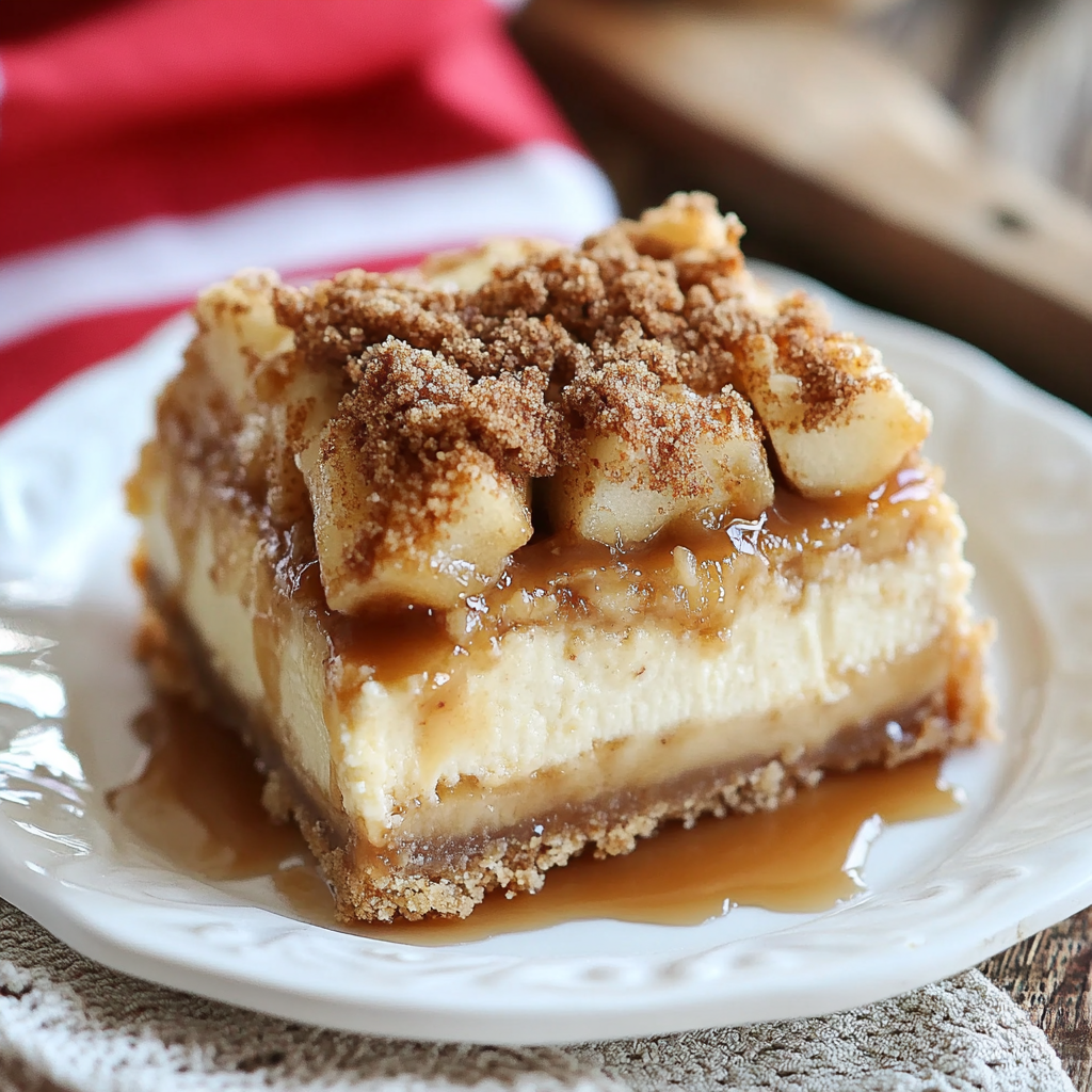 Decadent Caramel Apple Cheesecake Bars