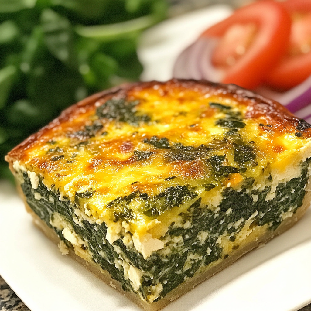 Best Crustless Spinach, Onion, and Feta Quiche