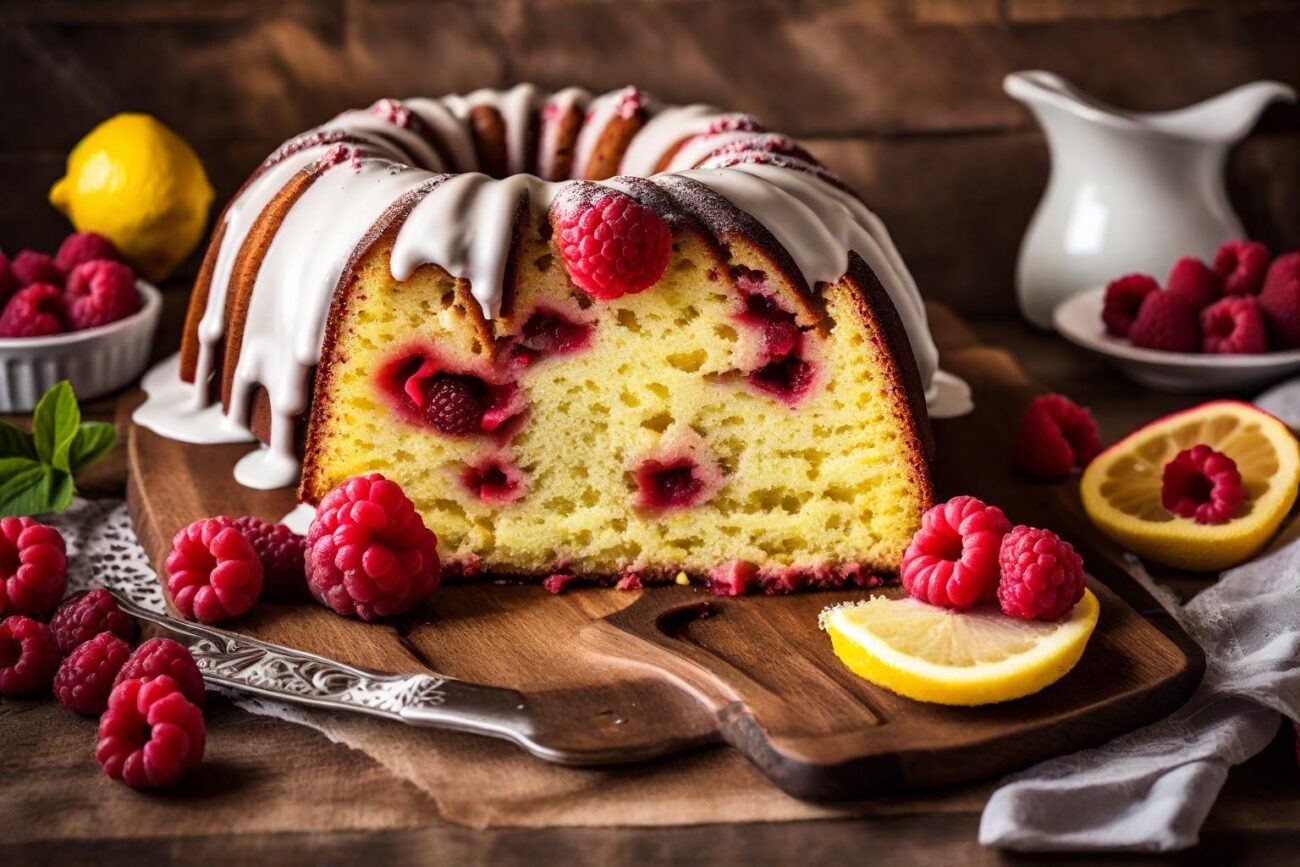 Lemon Raspberry Bundt Cake