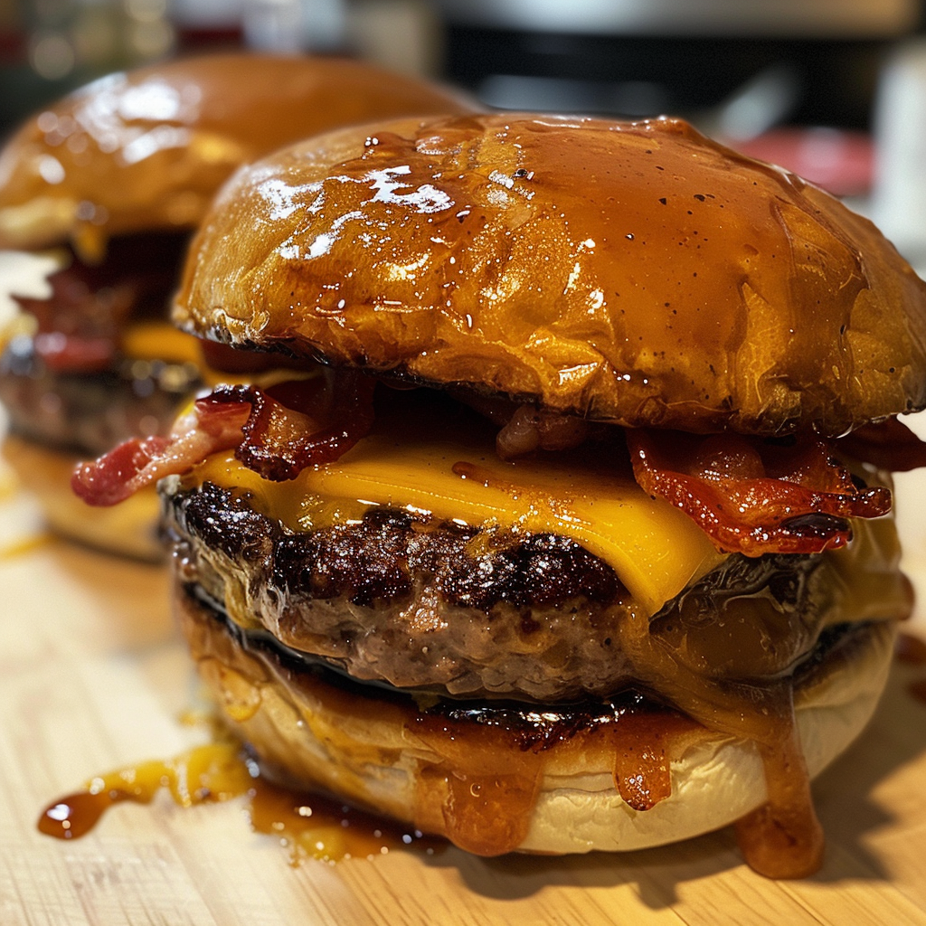 Juicy Bacon Cheddar Stuffed Burgers