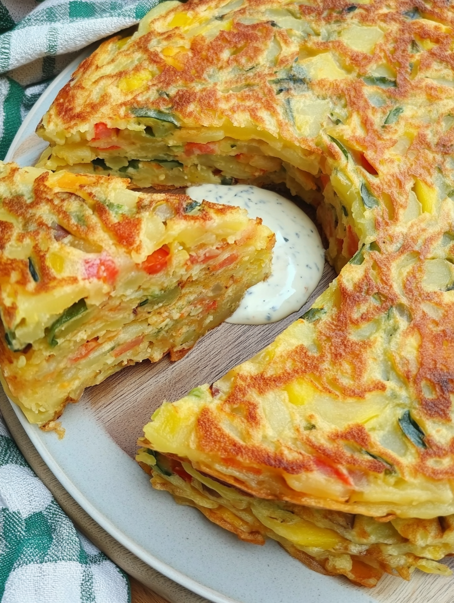 Savory Potato Pancake with Creamy Yogurt Sauce