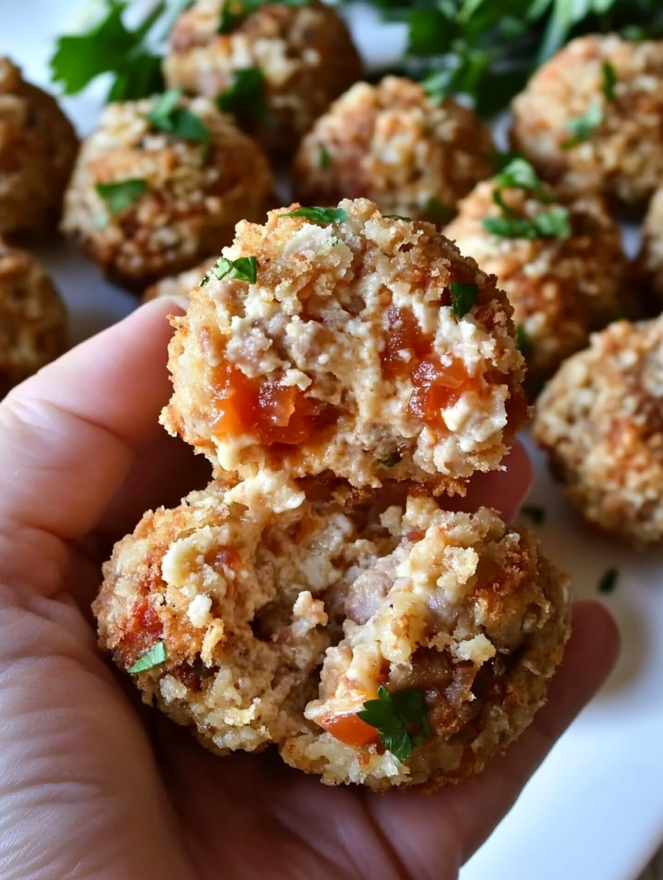 Irresistible Rotel Cream Cheese Sausage Balls