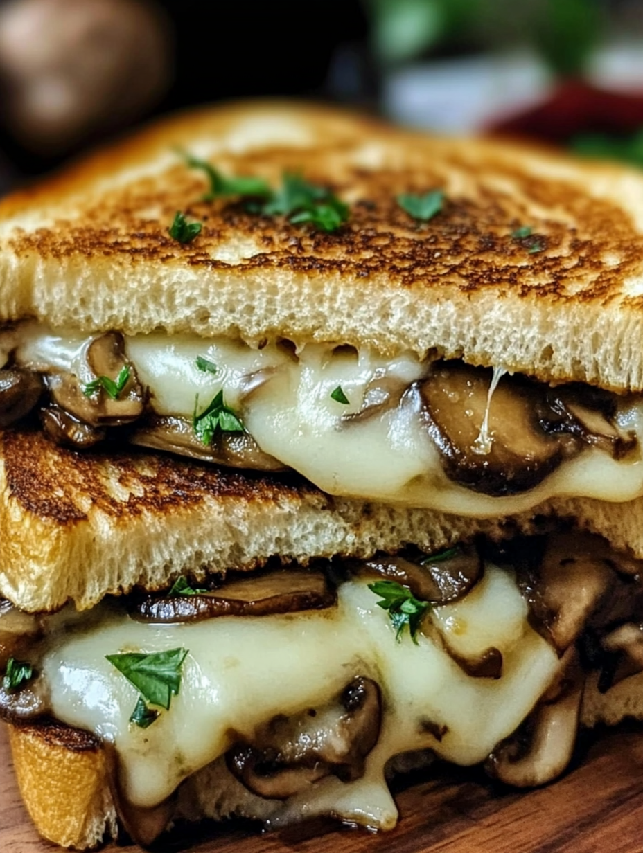 Delicious Mushroom and Cheese Grilled Sandwich