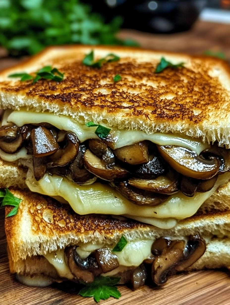 Delicious Mushroom and Cheese Grilled Sandwich