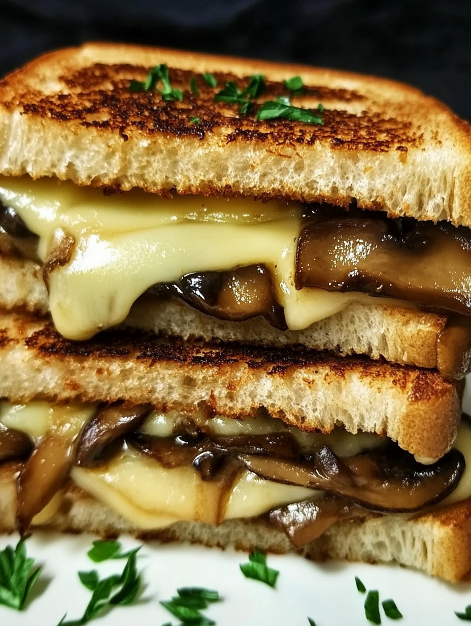 Delicious Mushroom and Cheese Grilled Sandwich