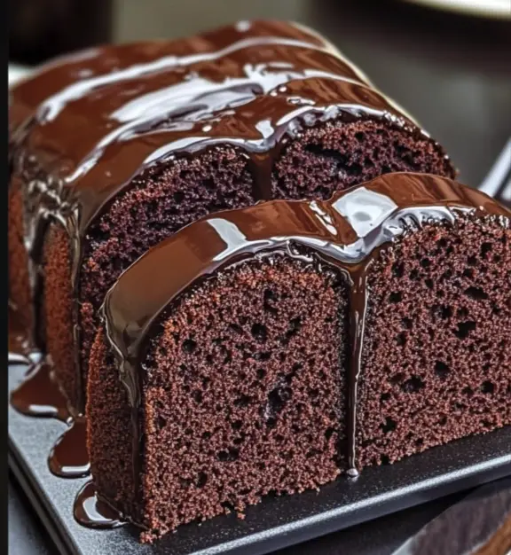 Chocolate cake with a rich glaze